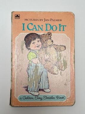 Vintage Golden Tiny Toddler Book “I Can Do It” Jan Palmer Retro Kids Board Book